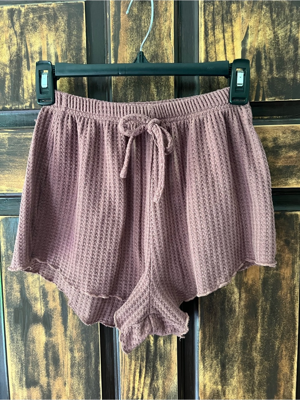 Waffle Knit Lounge Shorts in Dusty Mauve